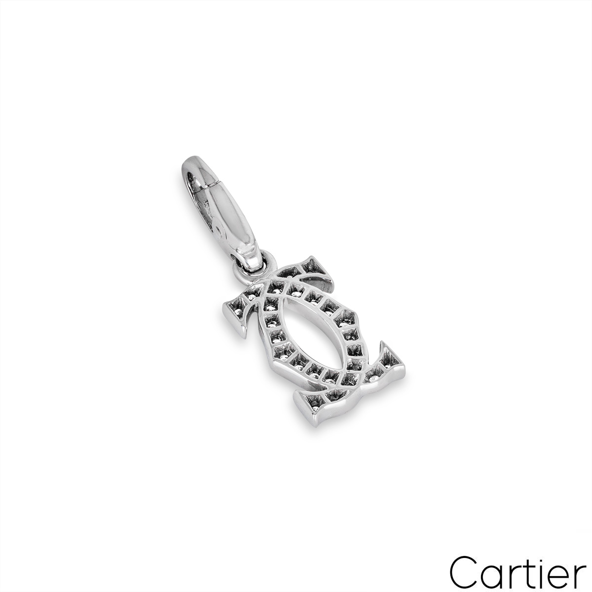 Cartier White Gold Diamond C de Cartier Charm